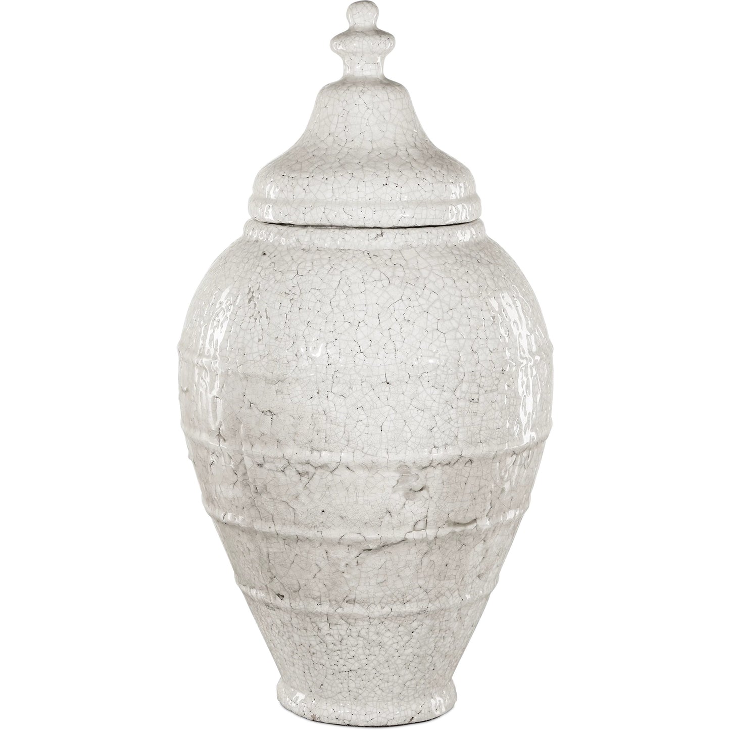 001 SI-2191869 | Primary Silo | Virginal Jar by Currey and Company in antique white. Made from terracotta in a modern style.