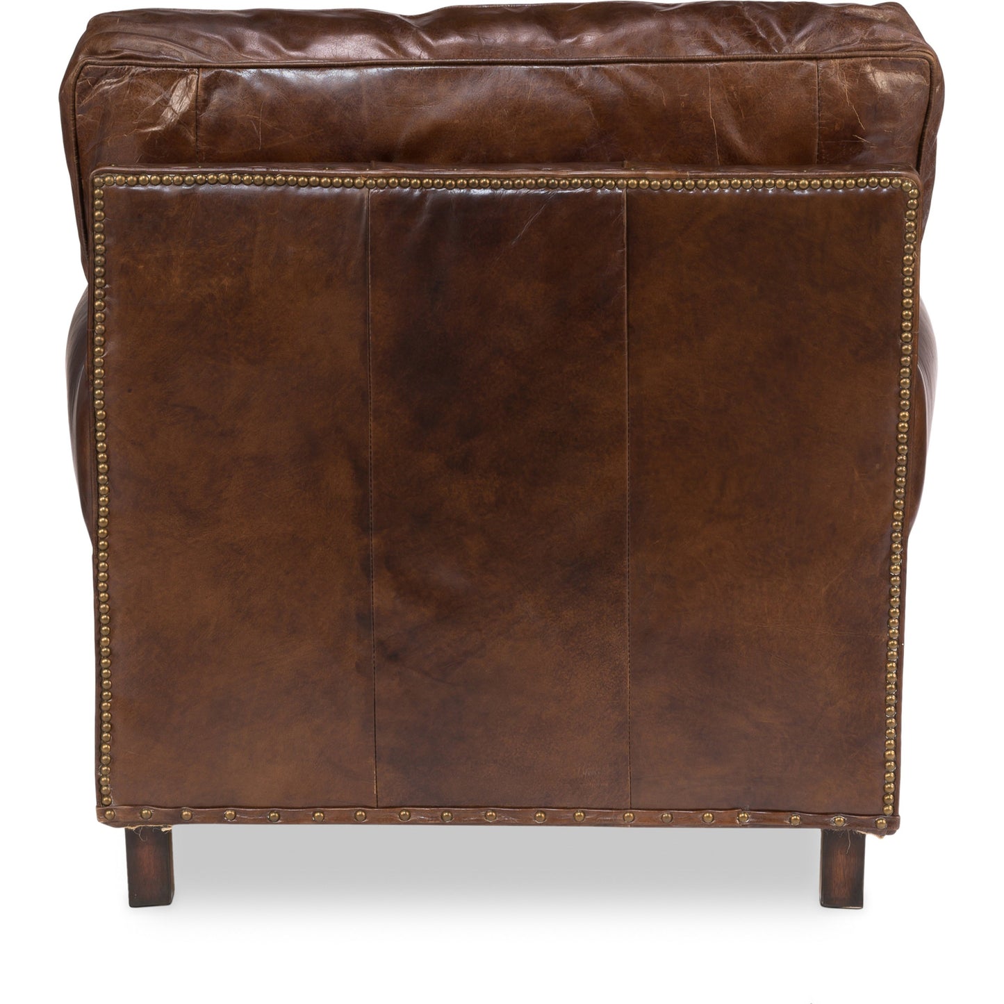 004 S-242924 | Additional Silo | Papa's Chair by Sarreid Ltd. in brown. Made from wood, leather in a traditional style.