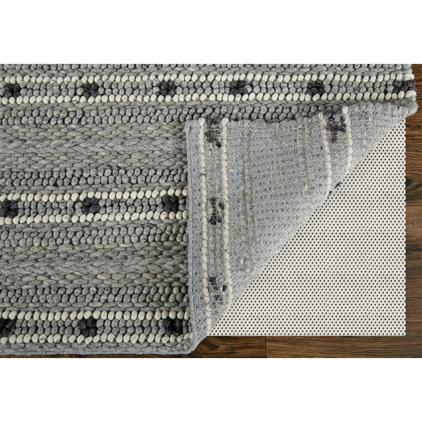 006 SI-2159035,SI-2159308 | Closeup | Cicero Transitional Stripes Rug - T15T8006 by Thom Felicia by Feizy Rugs in gray, black, white. Made from wool in a unique style.