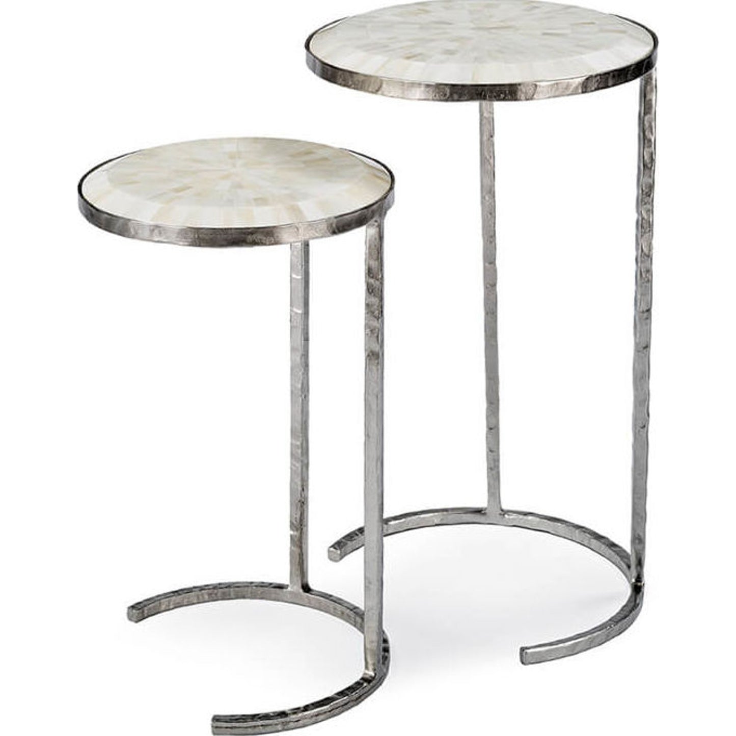 001 S-286751 | Additional Silo | Bone Veneer Nesting Tables by Regina Andrew in nickel and polished nickel. Made from steel in a modern style.