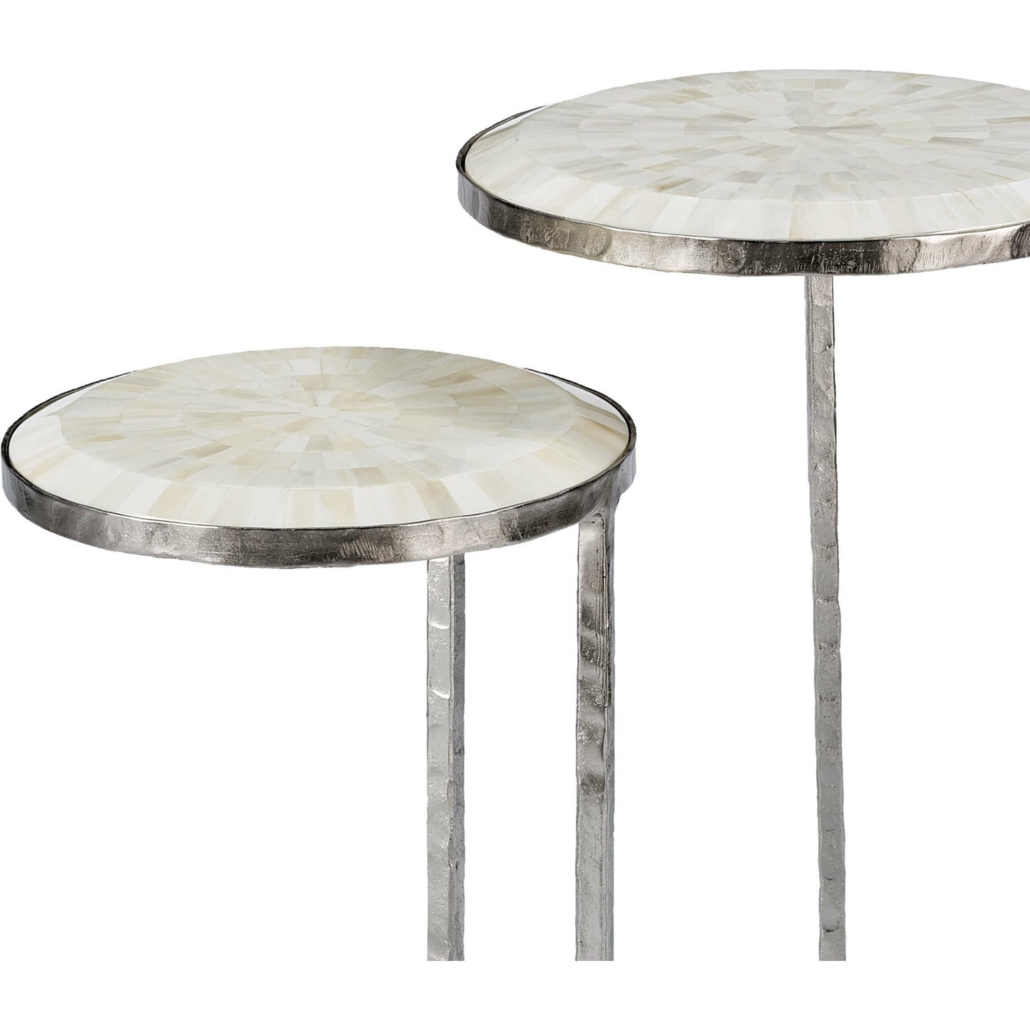 002 S-286751 | Additional Silo | Bone Veneer Nesting Tables by Regina Andrew in nickel and polished nickel. Made from steel in a modern style.