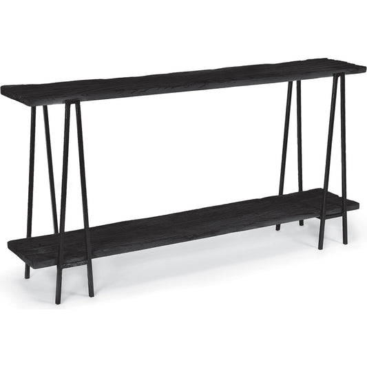 Ash Reclaimed Wood Console Table by Regina Andrew in black. Made from reclaimed wood in a modern style.