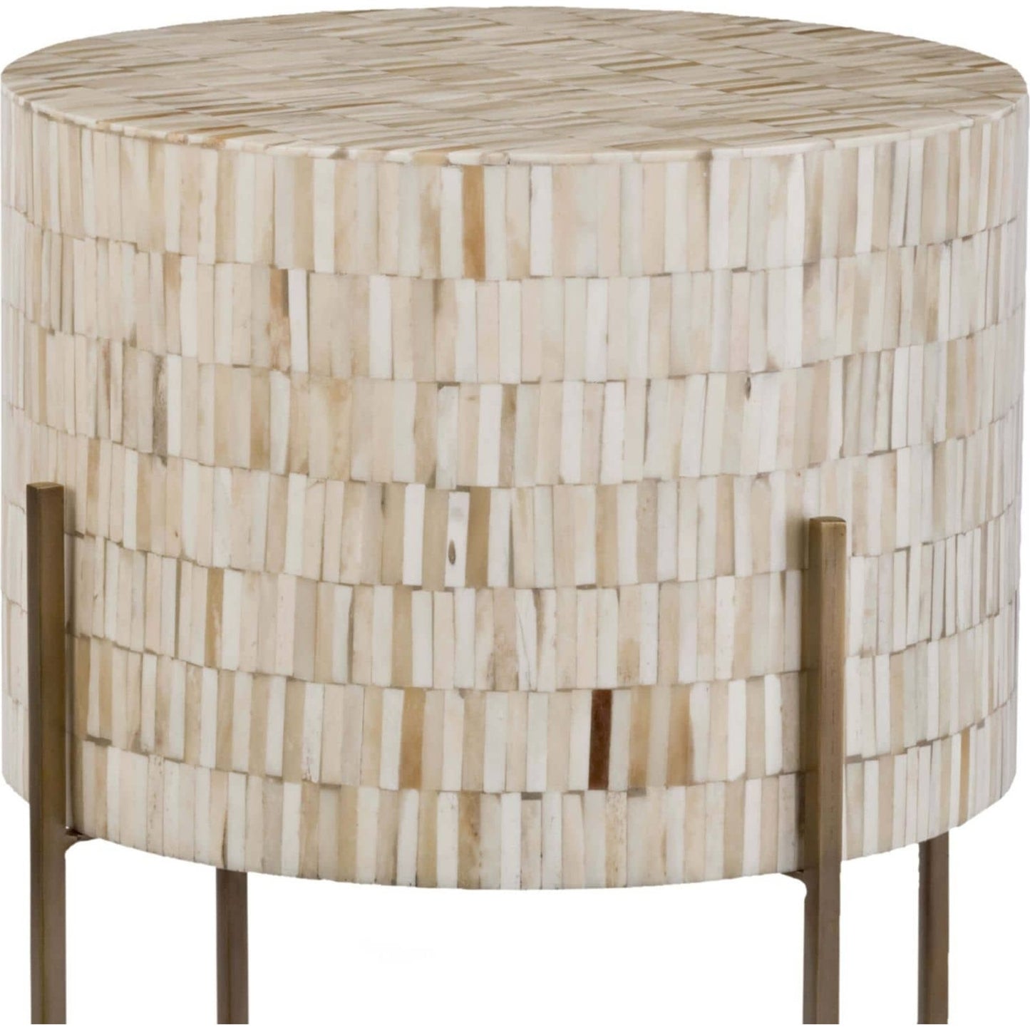 002 S-286748 | Additional Silo | Bone Drum Table by Regina Andrew. Made from brass in a eclectic & global style.