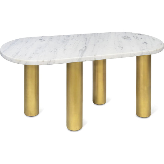 Gabrielle Marble Cocktail Table by Regina Andrew in white and natural stone. Made from marble in a modern style.