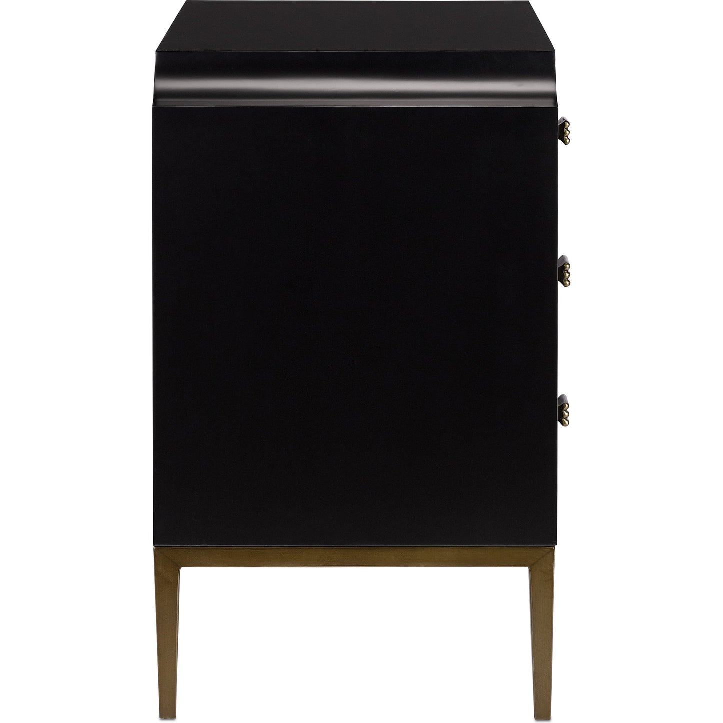 006 S-336174 | Additional Silo | Kallista Chest by Currey and Company in dark sapphire, caviar black, antique brass. Made from sycamore veneer, mahogany, engineered hardwood, brass, iron in a traditional style.