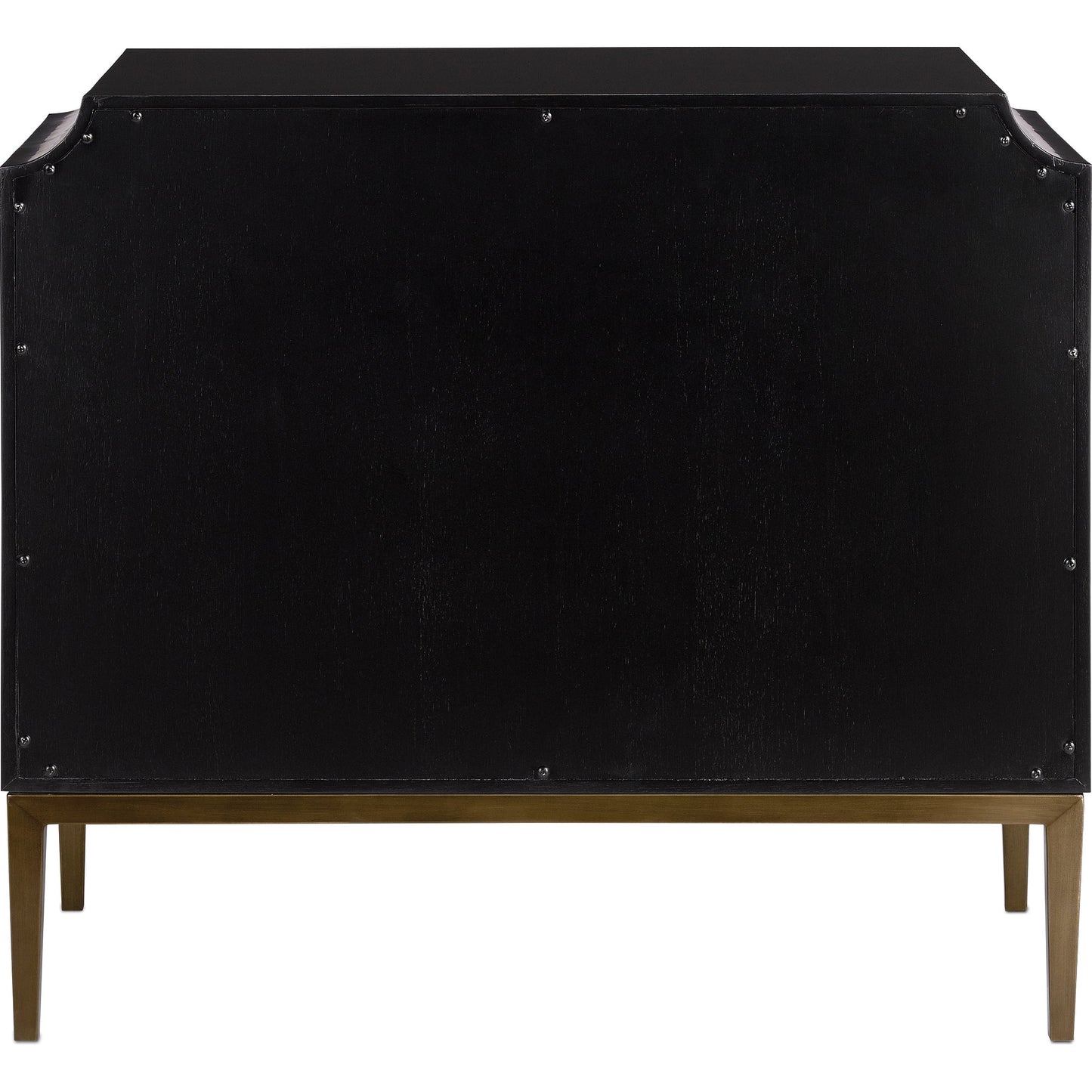 007 S-336174 | Additional Silo | Kallista Chest by Currey and Company in dark sapphire, caviar black, antique brass. Made from sycamore veneer, mahogany, engineered hardwood, brass, iron in a traditional style.
