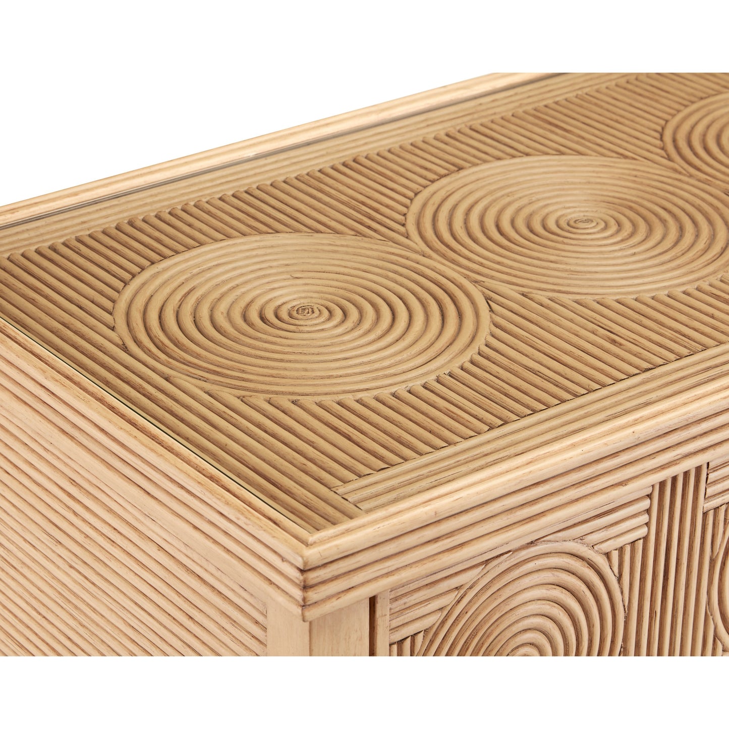 008 SI-1894521 | Additional Silo | Santos 2-Drawer Chest by Currey and Company. Made from mahogany, rattan, brass, glass in a transitional style.