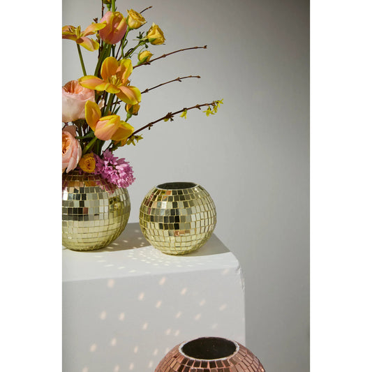 Twila Disco Vase by Accent Decor. Made from glass in a eclectic & global style.