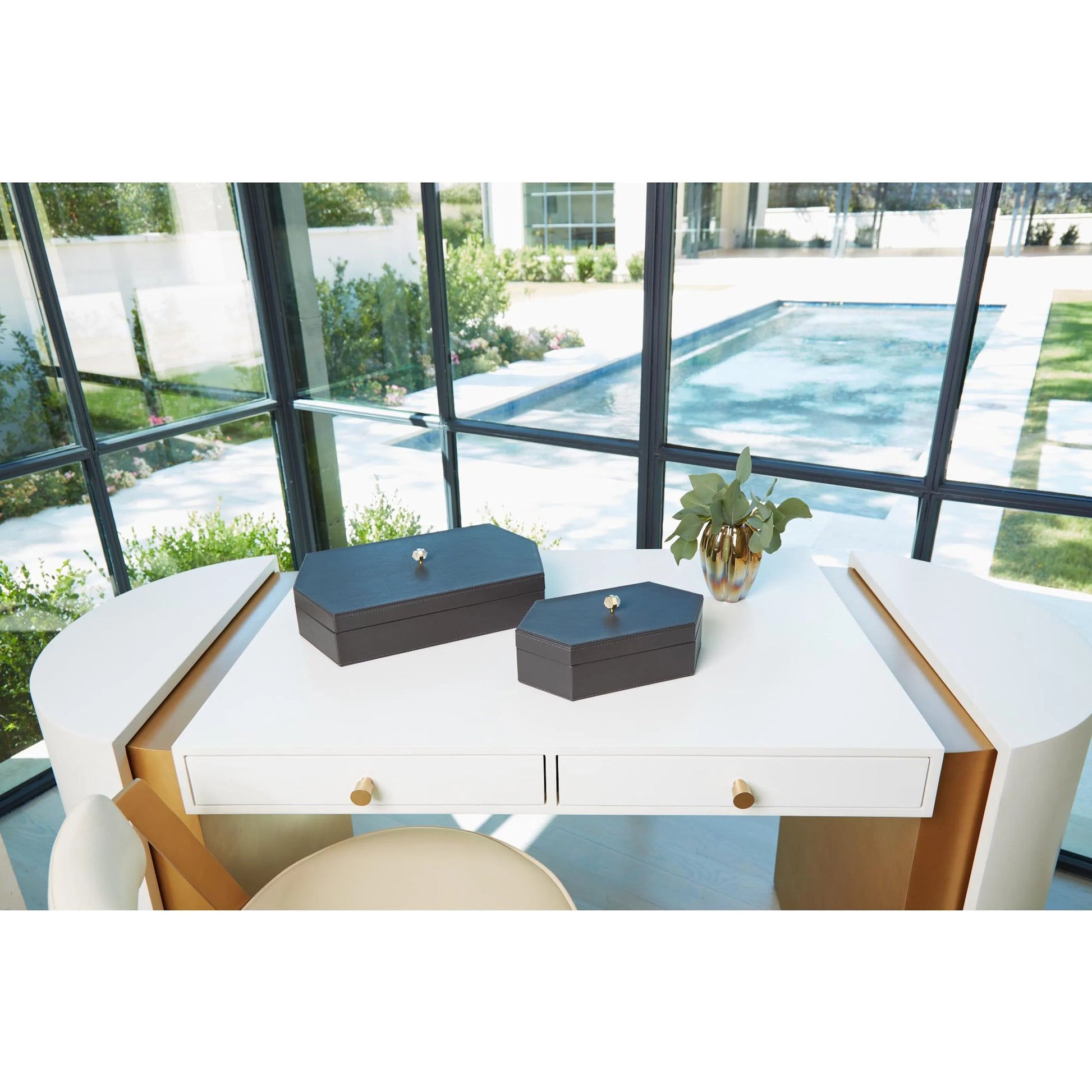 Ribbed Vase by Global Views in irys gelp. Made from art glass in a eclectic & global style.