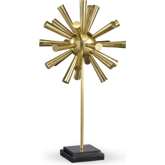 Hornburst on Stand by Wildwood in antique brass, natural black. Made from antique brass finish in a transitional style.