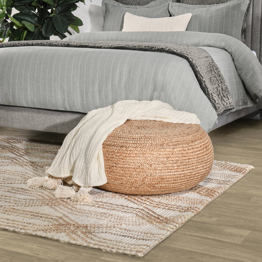 Tustin Jute Blend Area Rug by Villa by Classic Home in ivory, natural. Made from 90% jute, 10% cotton in a unique style.