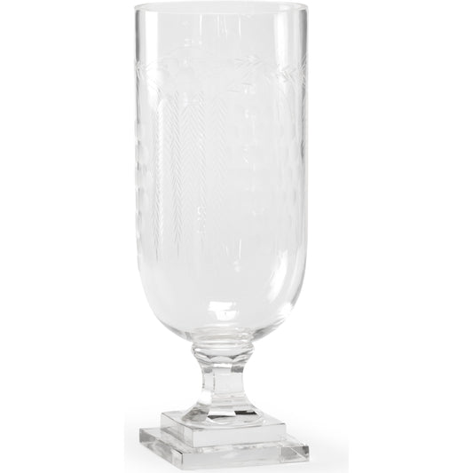 001 SR-386676 | Primary Silo | Weeping Grape Vase by Wildwood in hand cut details, clear. Made from crystal in a traditional style.