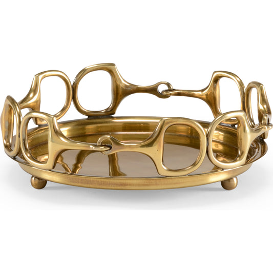 Stirrups Tray by Wildwood. Made from cast brass in a modern style.