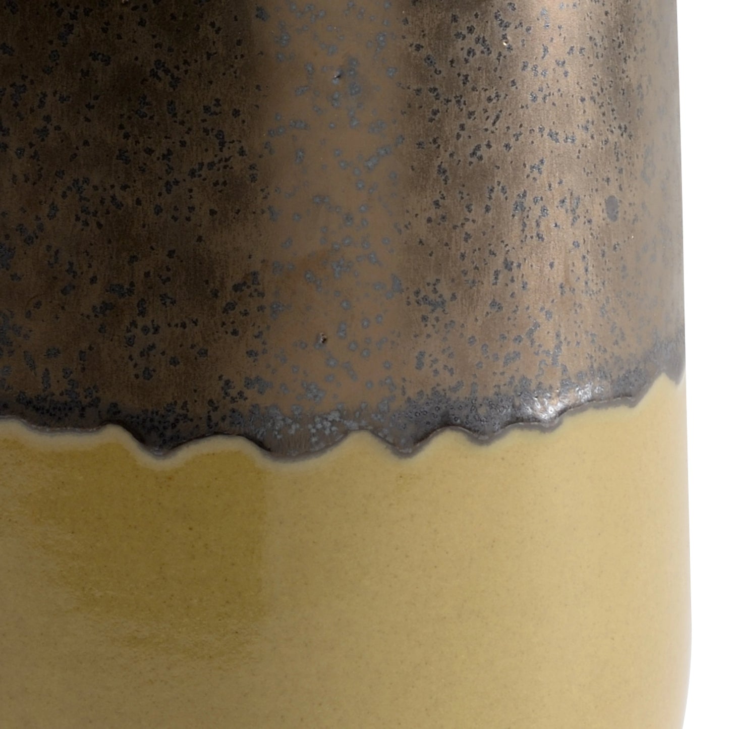 002 SR-384912 | Closeup | Potter's Vase by Wildwood in black, bronze, mustard. Made from ceramic in a eclectic & global style.