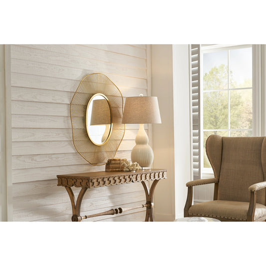 Luton Mirror by Wildwood in gold plated, plain, clear. Made from iron, mirror in a modern style.