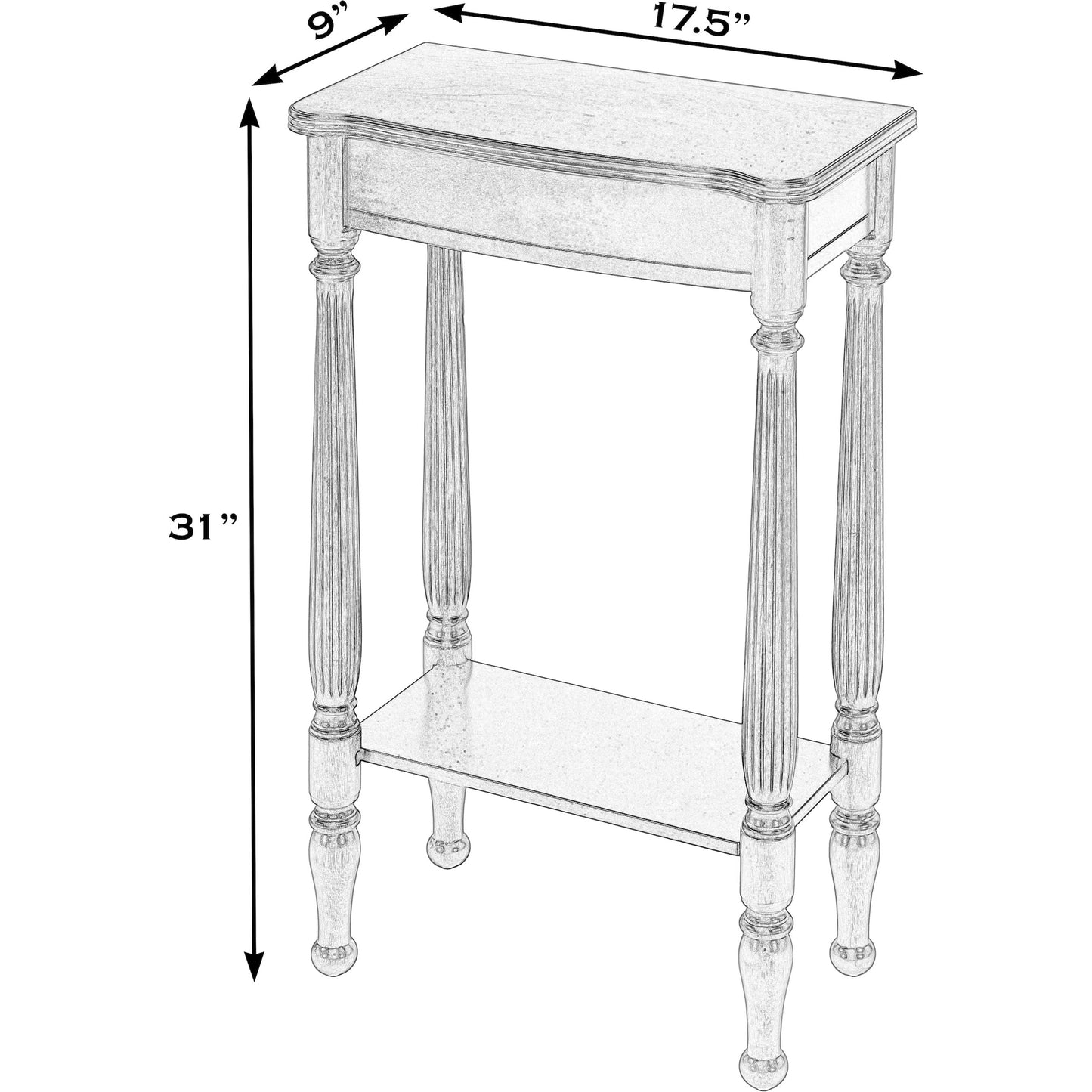 003 SI-2334048 | Additional Silo | Whitney Console Table by Butler Specialty Company. Made from rubberwood, cherry veneer, mdf in a unique style.