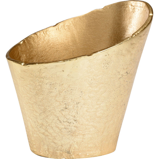 Lawrence Champagne Chiller by Wildwood in brass plated. Made from aluminum in a modern style.