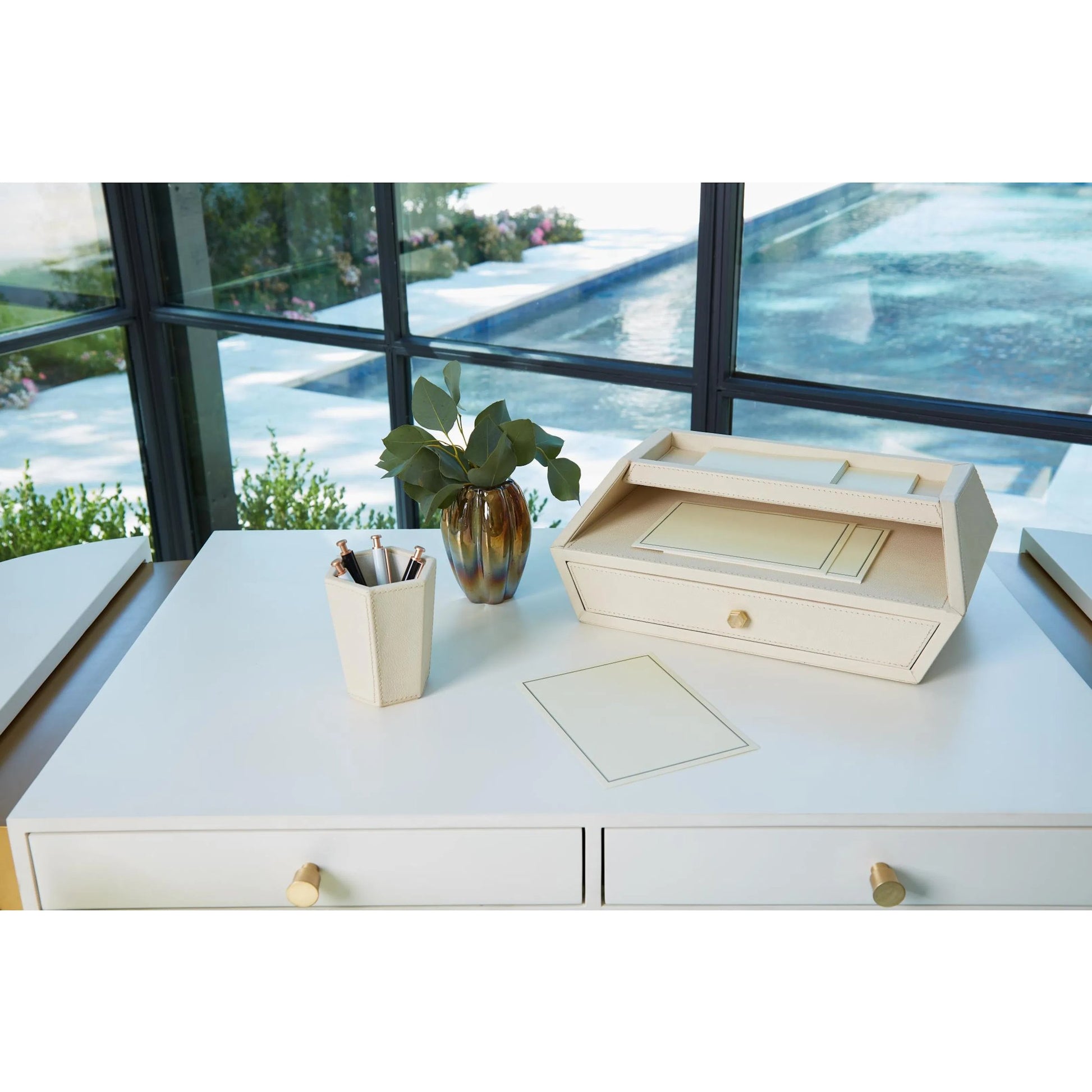 Ribbed Vase by Global Views in irys gelp. Made from art glass in a eclectic & global style.