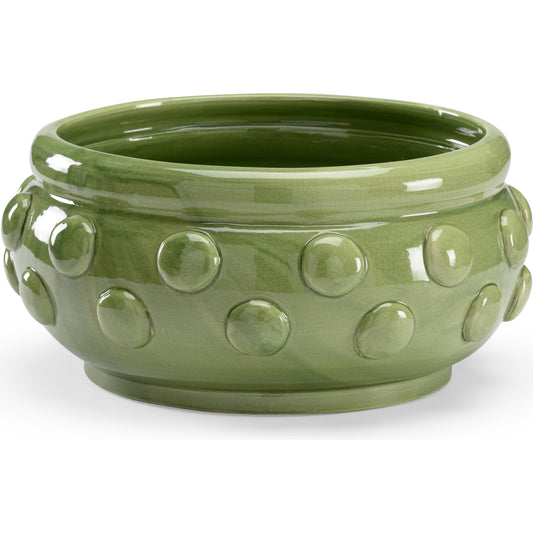 001 SR-385289 | Primary Silo | Elisa Centerpiece by Wildwood in green crackle glaze. Made from ceramic in a modern style.