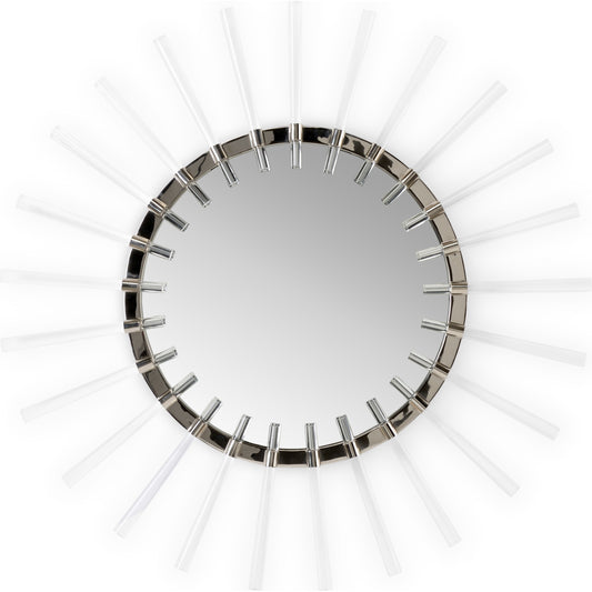 Arden Mirror by Wildwood in polished nickel, clear, plain. Made from stainless steel, acrylic, mirror in a modern style.