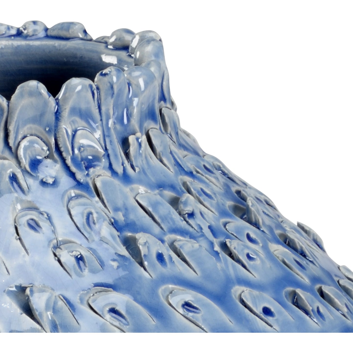005 SR-782668 | Closeup | Atrani Vase by Wildwood in blue glaze. Made from ceramic in a eclectic & global style.