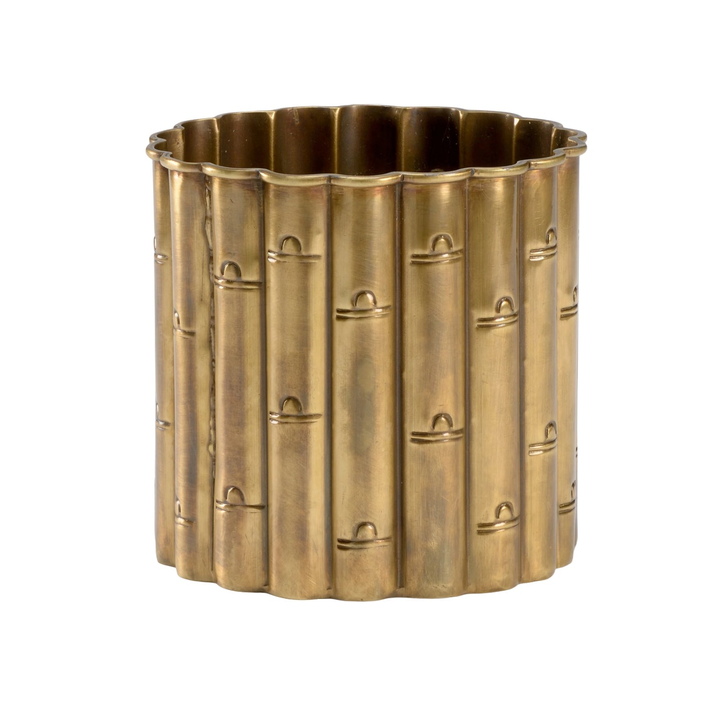 001 SR-837107 | Additional Silo | Brass Bamboo Planter by Wildwood in antique. Made from brass in a eclectic & global style.