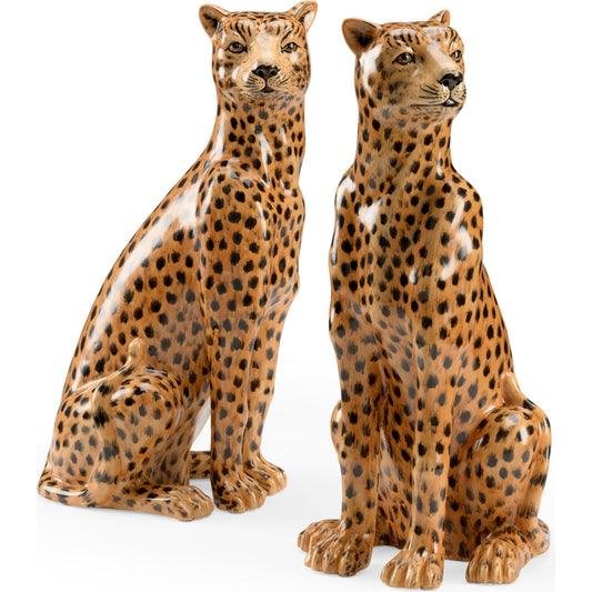 Wild Kats (Set of 2) by Wildwood in brown, black glaze. Made from ceramic in a eclectic & global style.