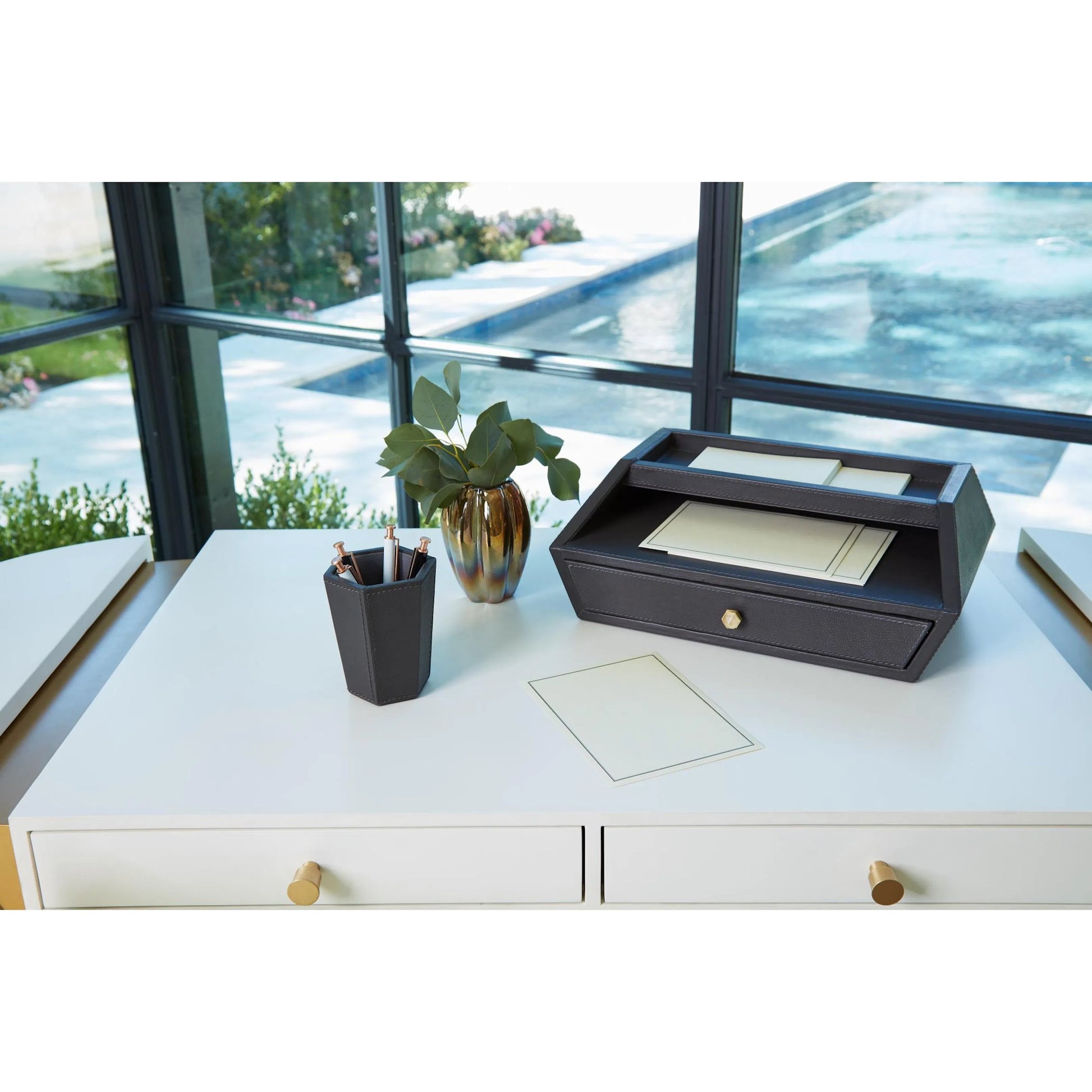 Ribbed Vase by Global Views in irys gelp. Made from art glass in a eclectic & global style.