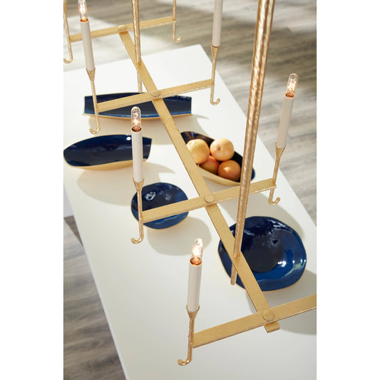 Waving Edge Blue Bowls by Wildwood in metallic gold, navy. Made from aluminum/enamel in a modern style.