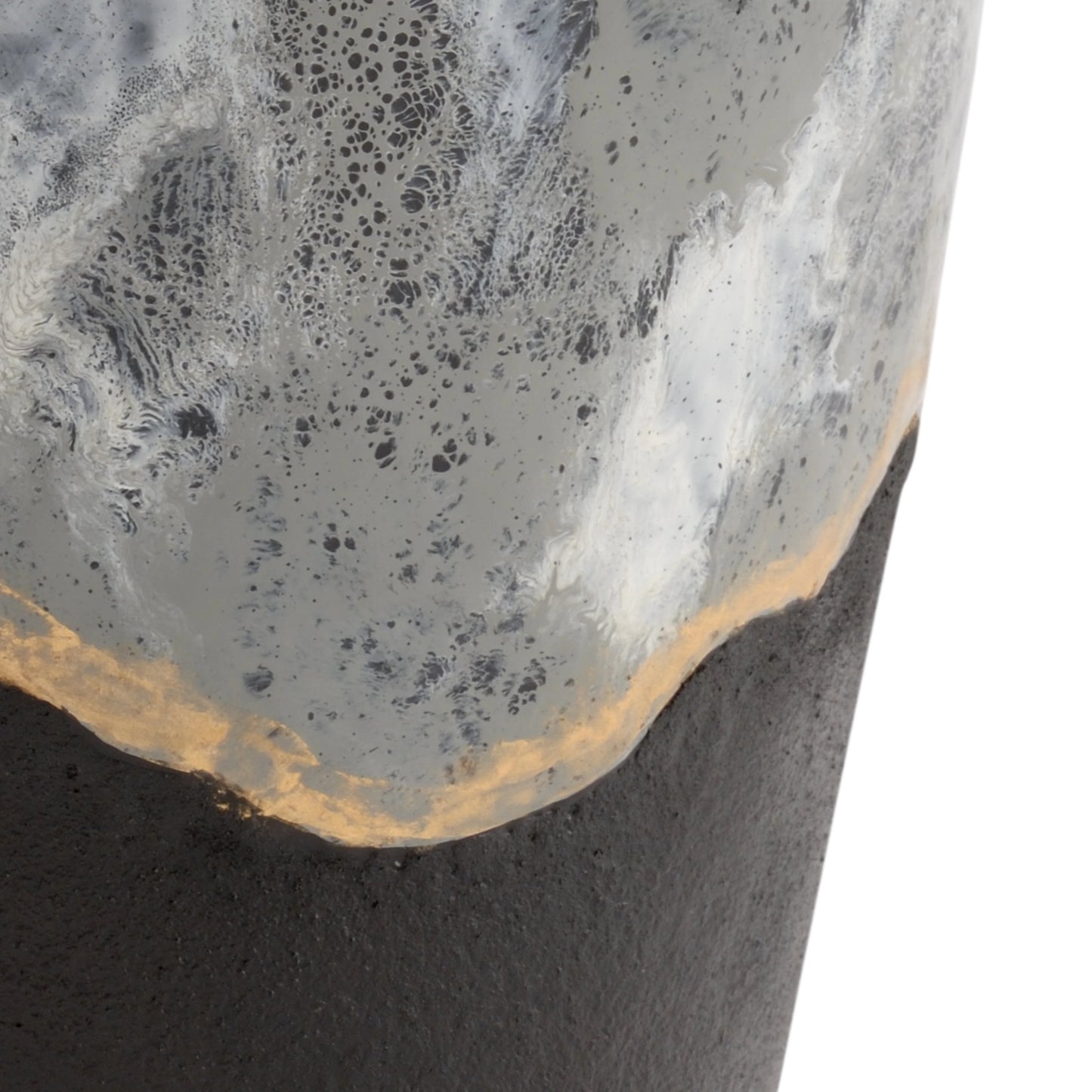002 SI-2104844 | Closeup | Ashur Vase by Wildwood in black, cream, gray, gold. Made from unique in a modern style.
