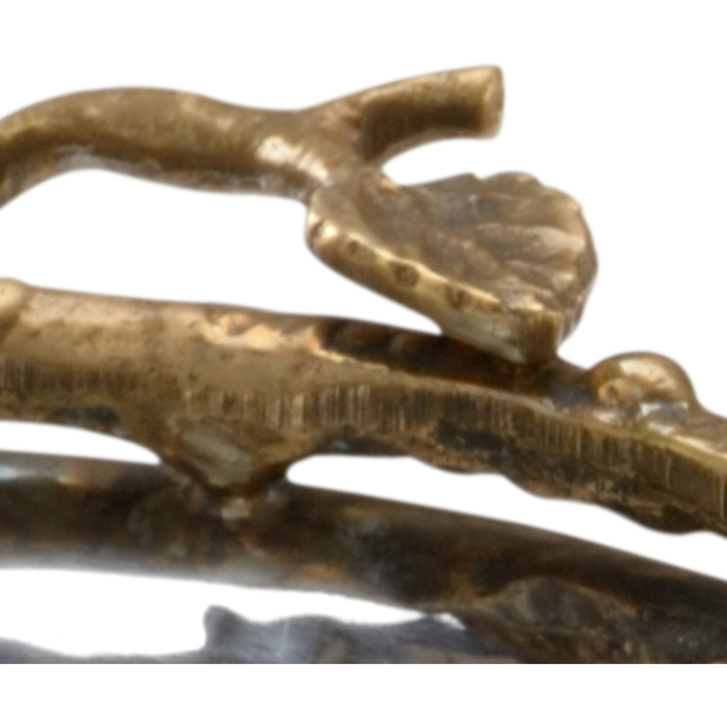 002 SI-2104859 | Closeup | Fresh Twig Bowl by Wildwood in antique, polished nickel. Made from brass/steel in a modern style.