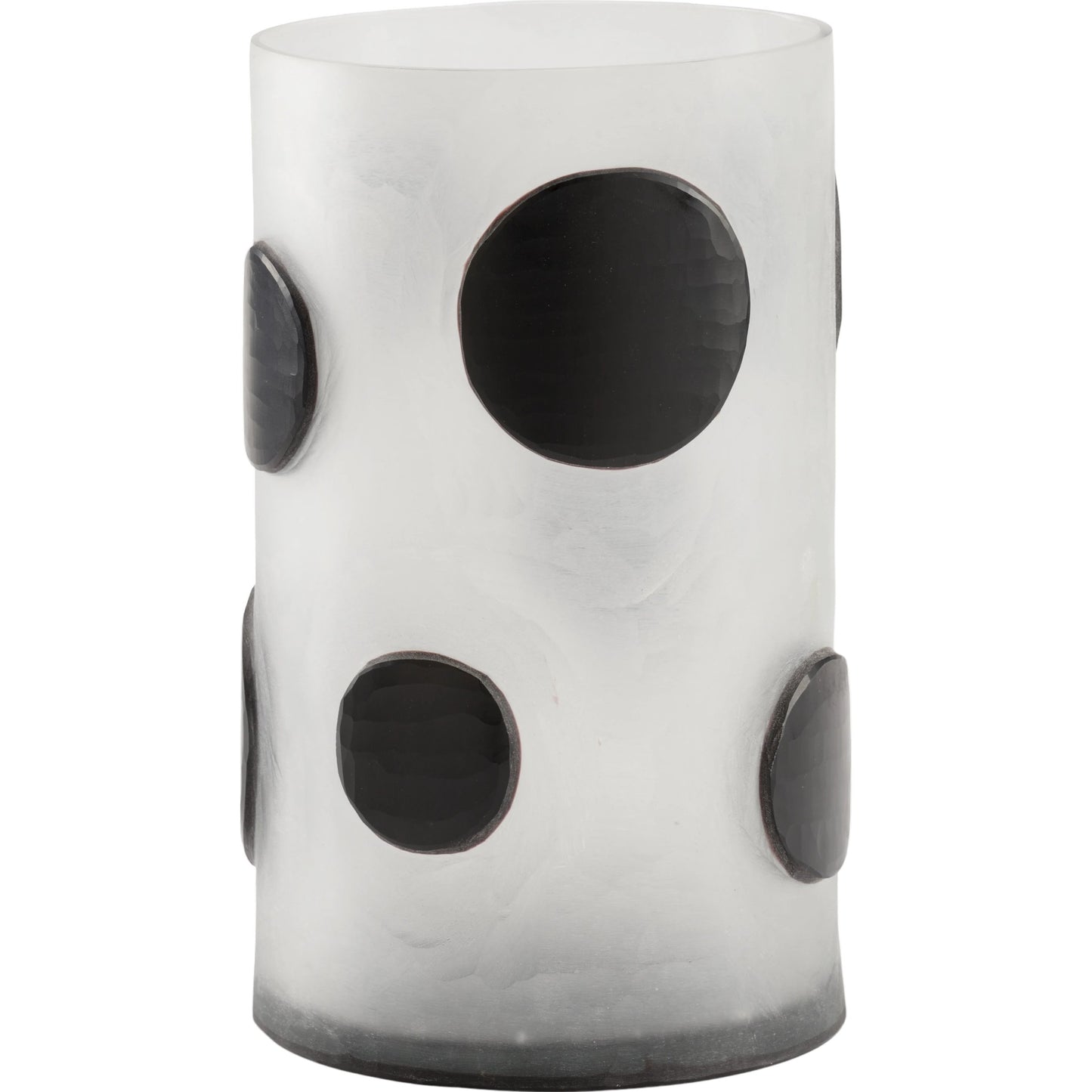 001 SI-2104865 | Primary Silo | Dali Dot Vase by Wildwood in frosted, black. Made from glass in a modern style.