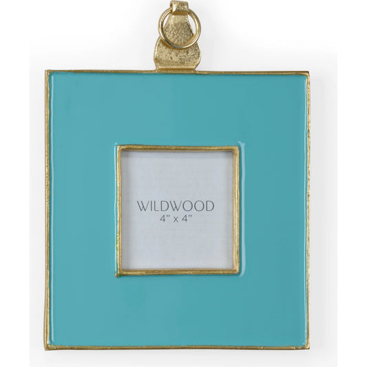 Aqua Enamel Wall Frame by Wildwood in gold, aqua, clear, plain. Made from unique in a modern style.