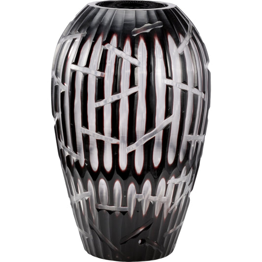 Summer Plum Vase by Wildwood in hand cut, dark plum. Made from glass in a modern style.