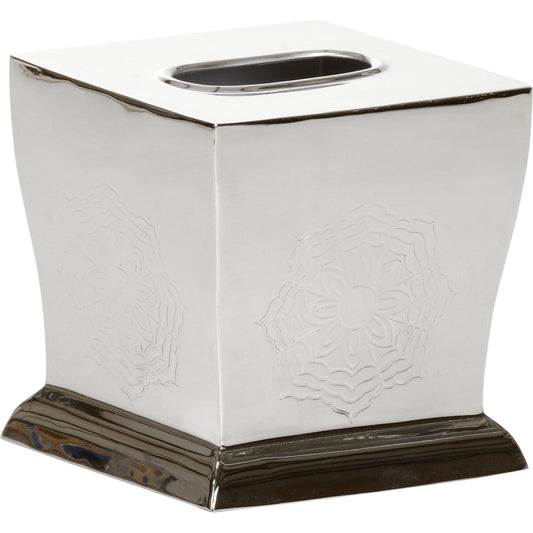 Waved Edge Tissue Box by Wildwood. Made from aluminum in a traditional style.