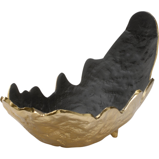 On the Cutting Edge Vessel by Wildwood in black, gold. Made from aluminum in a modern style.