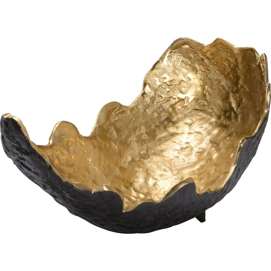 On the Cutting Edge Vessel by Wildwood in black, gold. Made from aluminum in a modern style.