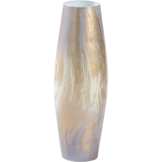 001 SI-2104996 | Primary Silo | Oyster Swirl Vase by Wildwood in oyster swirl. Made from iron/enamel in a modern style.