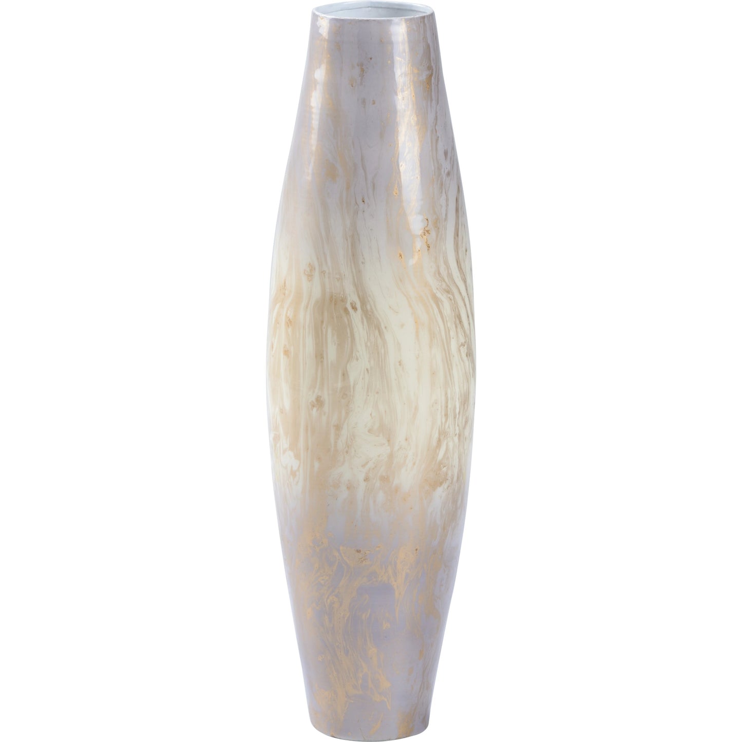 002 SI-2104997 | Primary Silo | Oyster Swirl Vase by Wildwood in oyster swirl. Made from iron/enamel in a modern style.