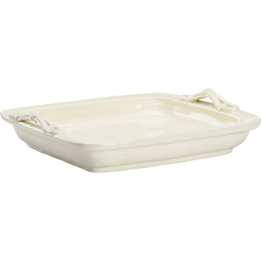 Servendo Tray by Wildwood in ivory glaze. Made from ceramic in a modern style.