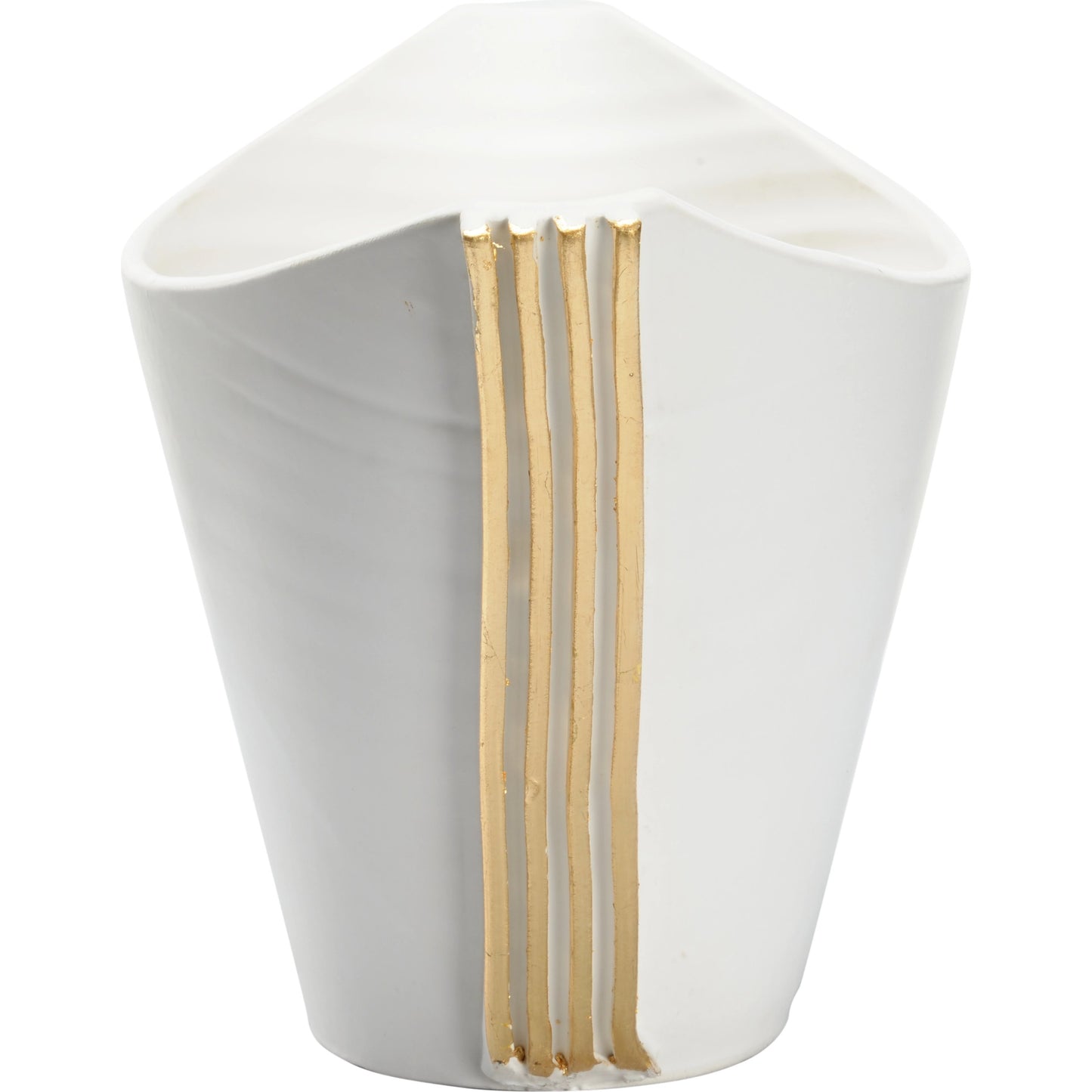 002 SI-2105134 | Additional Silo | Siracusa Vessel by Wildwood in white, gold. Made from handmade ceramic in a modern style.