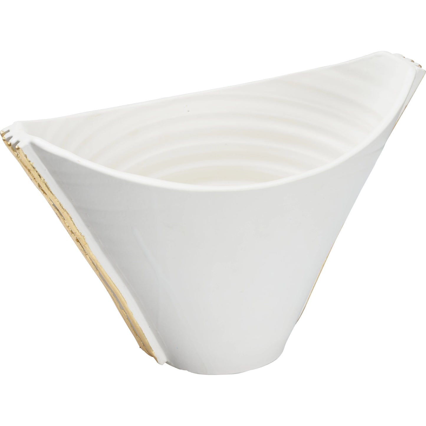 003 SI-2105134 | Additional Silo | Siracusa Vessel by Wildwood in matte white, gold leaf. Made from handmade ceramic in a modern style.