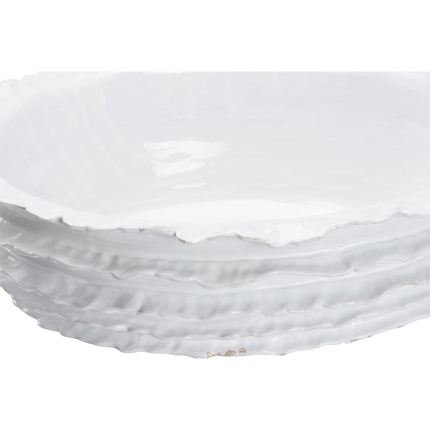 002 SI-2105143 | Closeup | Palermo Bowl by Wildwood in white glaze. Made from unique in a transitional style.