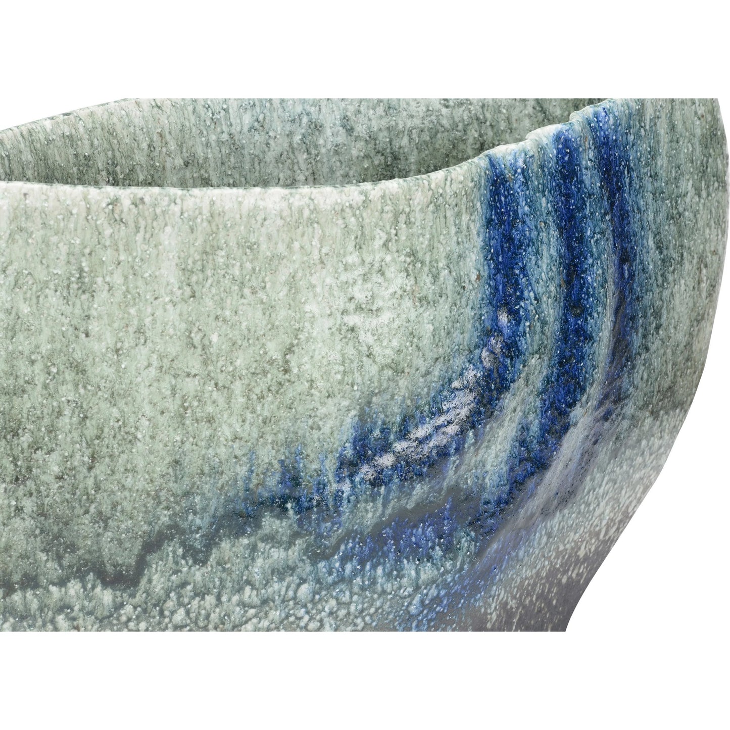 004 SI-2335250 | Closeup | Naha Vase by Wildwood in blue and indigo glaze. Made from ceramic in a modern style.
