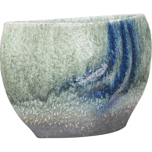 001 SI-2335250 | Primary Silo | Naha Vase by Wildwood in blue and indigo glaze. Made from ceramic in a modern style.