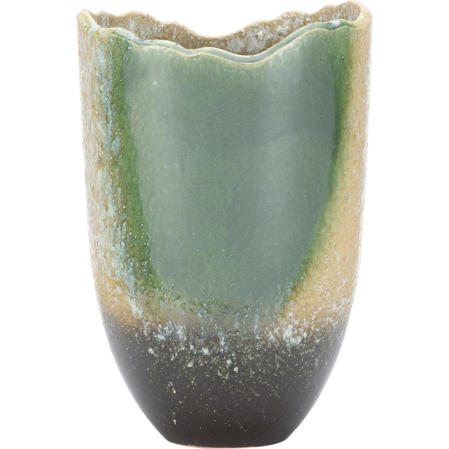 001 SI-2335168 | Primary Silo | Gizagiza Vase by Wildwood in green, white, cream and shiga, green, cream. Made from unique in a eclectic & global style.