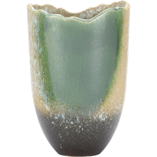 001 SI-2335168 | Primary Silo | Gizagiza Vase by Wildwood in green, white, cream and shiga, green, cream. Made from unique in a eclectic & global style.