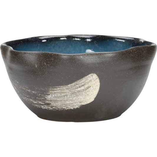 001 SI-2335199 | Primary Silo | Kabira Bay Bowl by Wildwood in black, blue and shiga black, white, blue inside. Made from unique in a modern style.