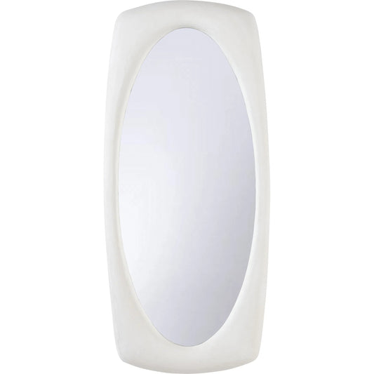 Gaudi Mirror by Wildwood in white, cream and white gesso, clear, plain. Made from unique in a transitional style.