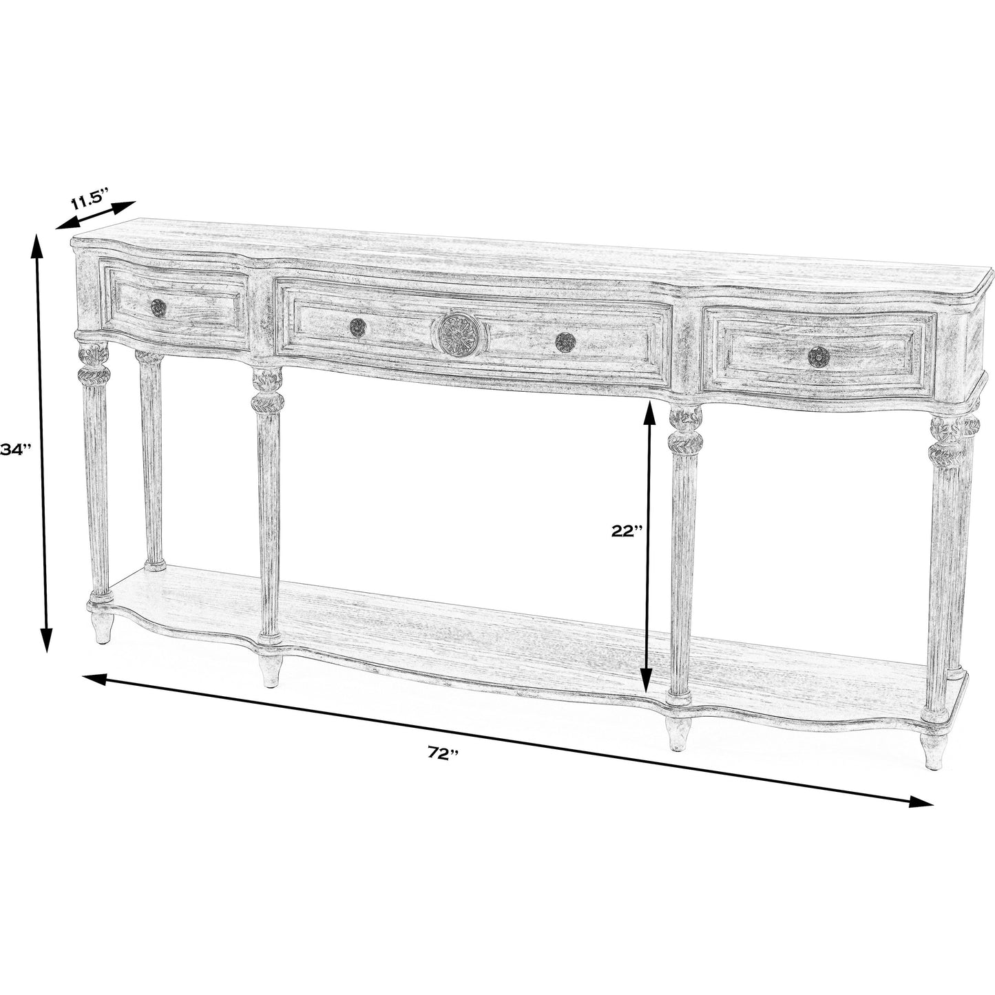 026 O-BUTLER-3028024 | Additional Silo | Peyton Long Console Table by Butler Specialty Company. Made from unique in a traditional style.